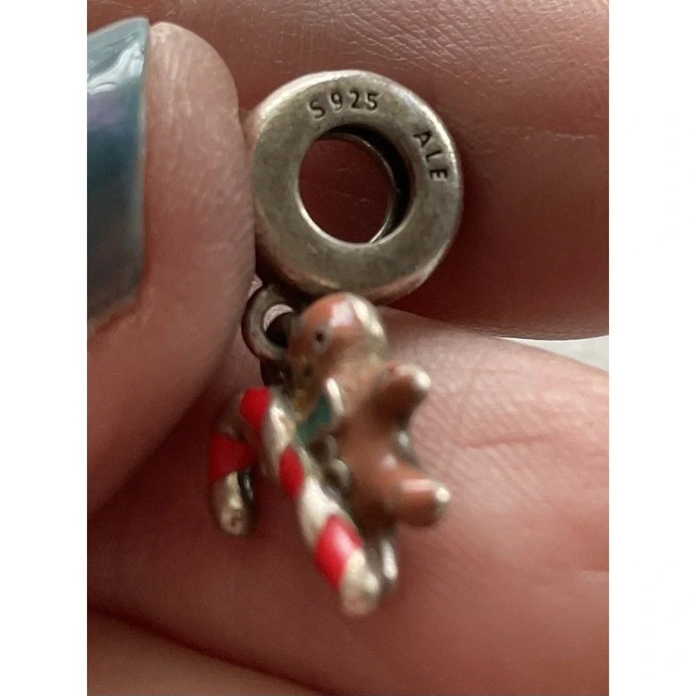 Pandora Gingerbread Man Dangle Charm ALE 925 Sterling Silver Enamel - Picture 3 of 5